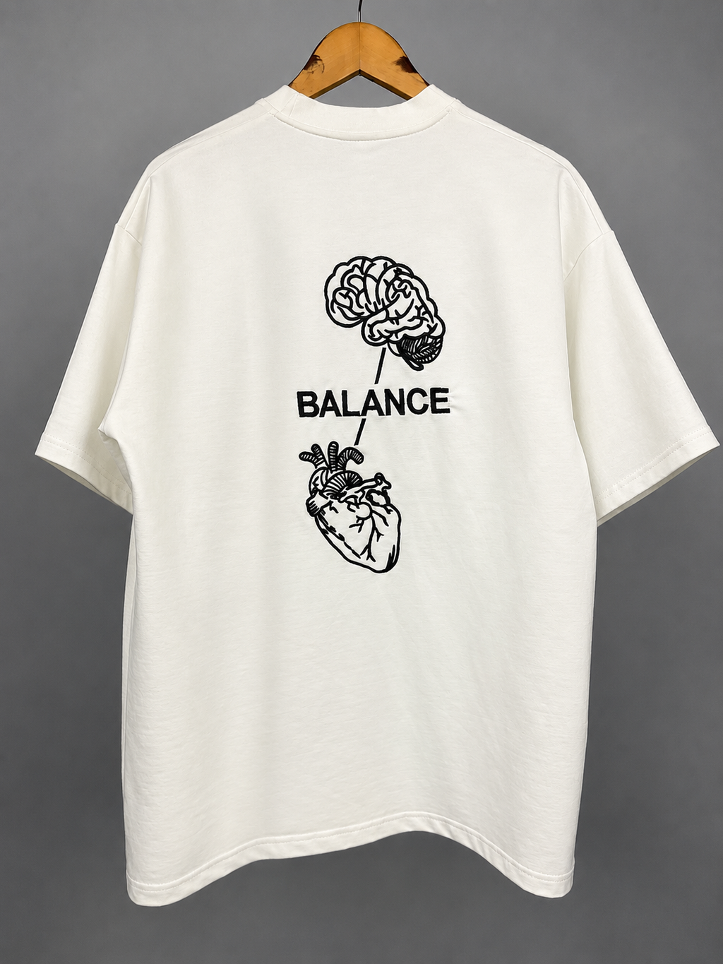 Head & Heart T-Shirt Black – Back view render