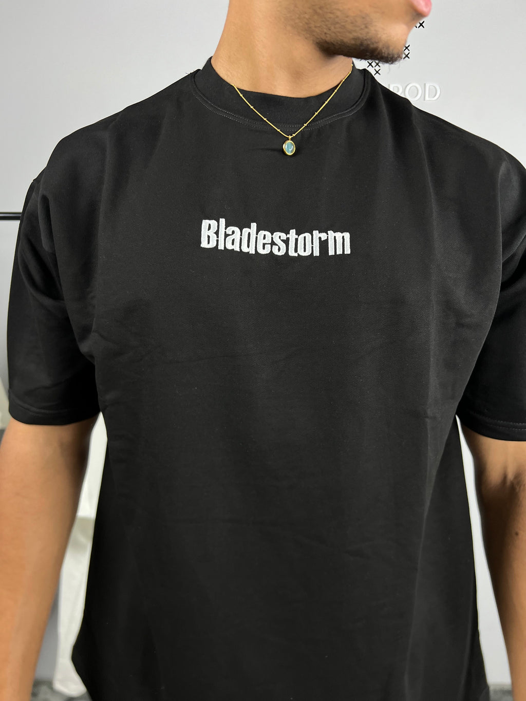 Bladestorm T-Shirt Black – Front view with Bladestorm embroidery