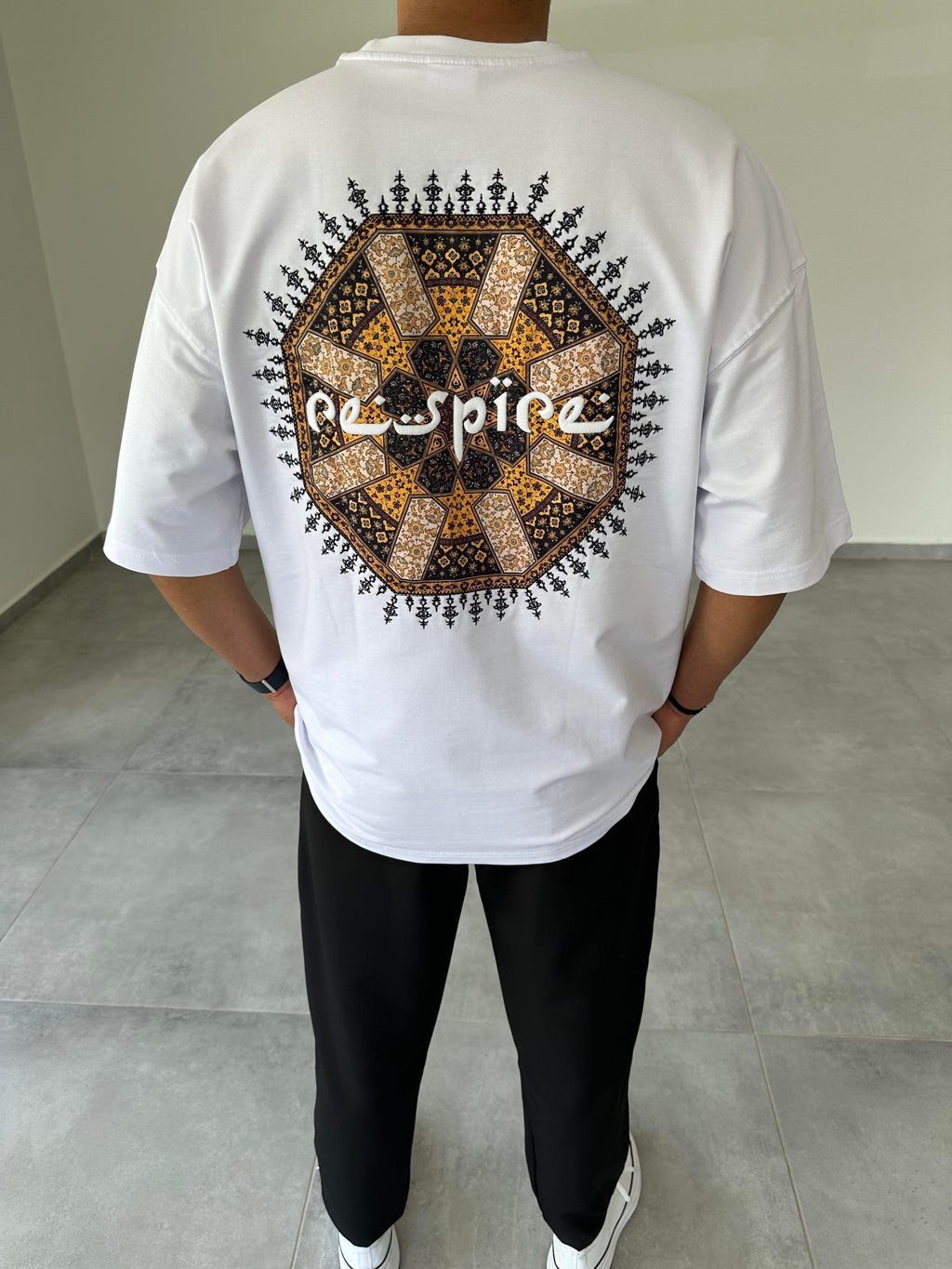 Atlas Mosaic T-Shirt White – Back view
