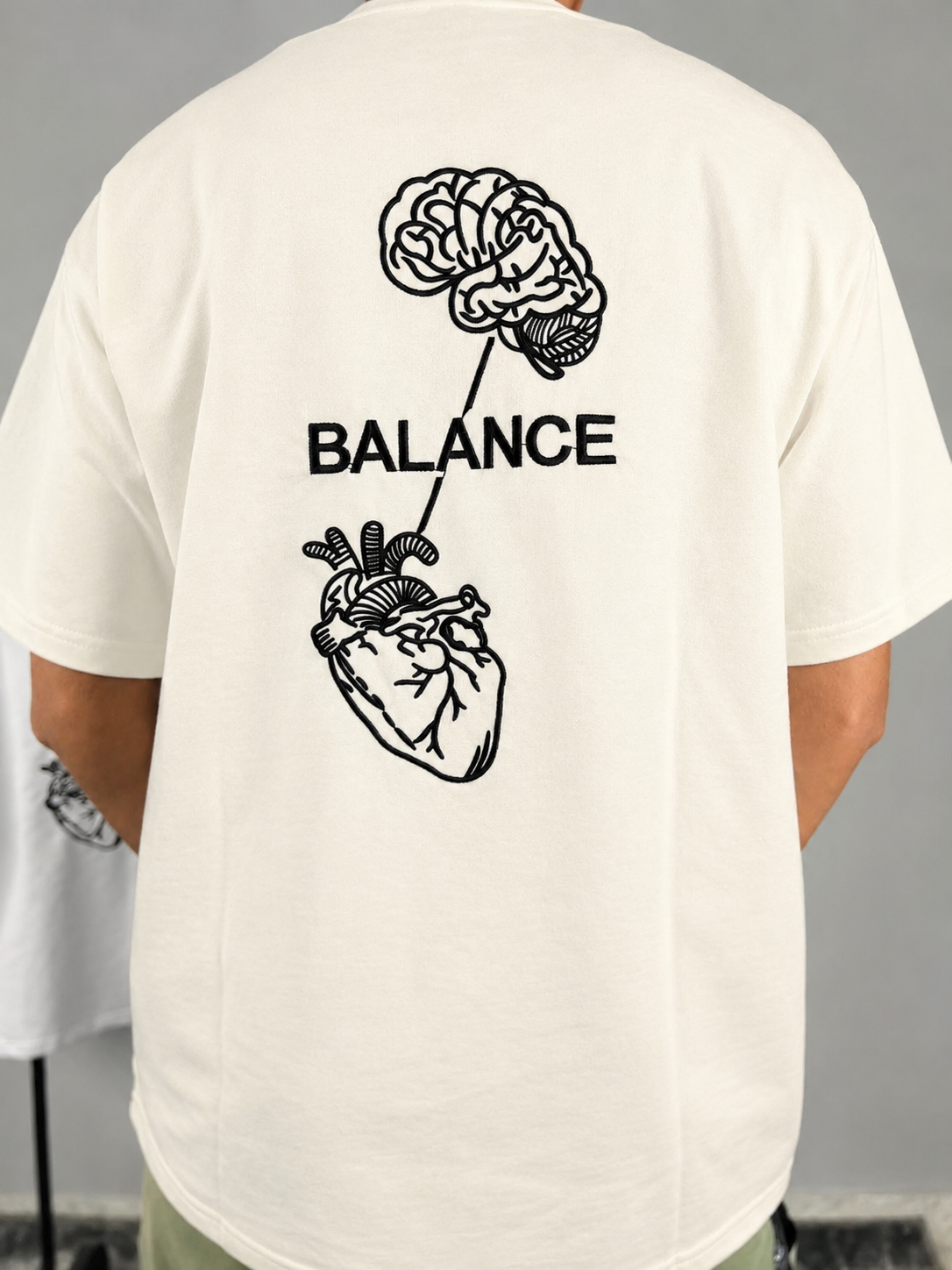 Head & Heart T-Shirt White – Back view render