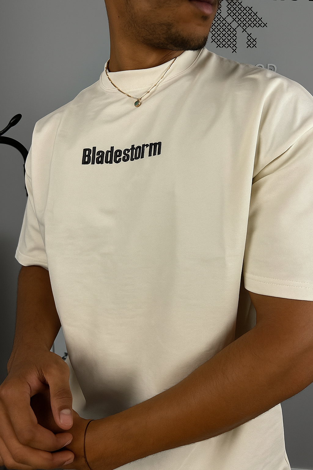 Bladestorm T-Shirt Off-White – Front flat lay