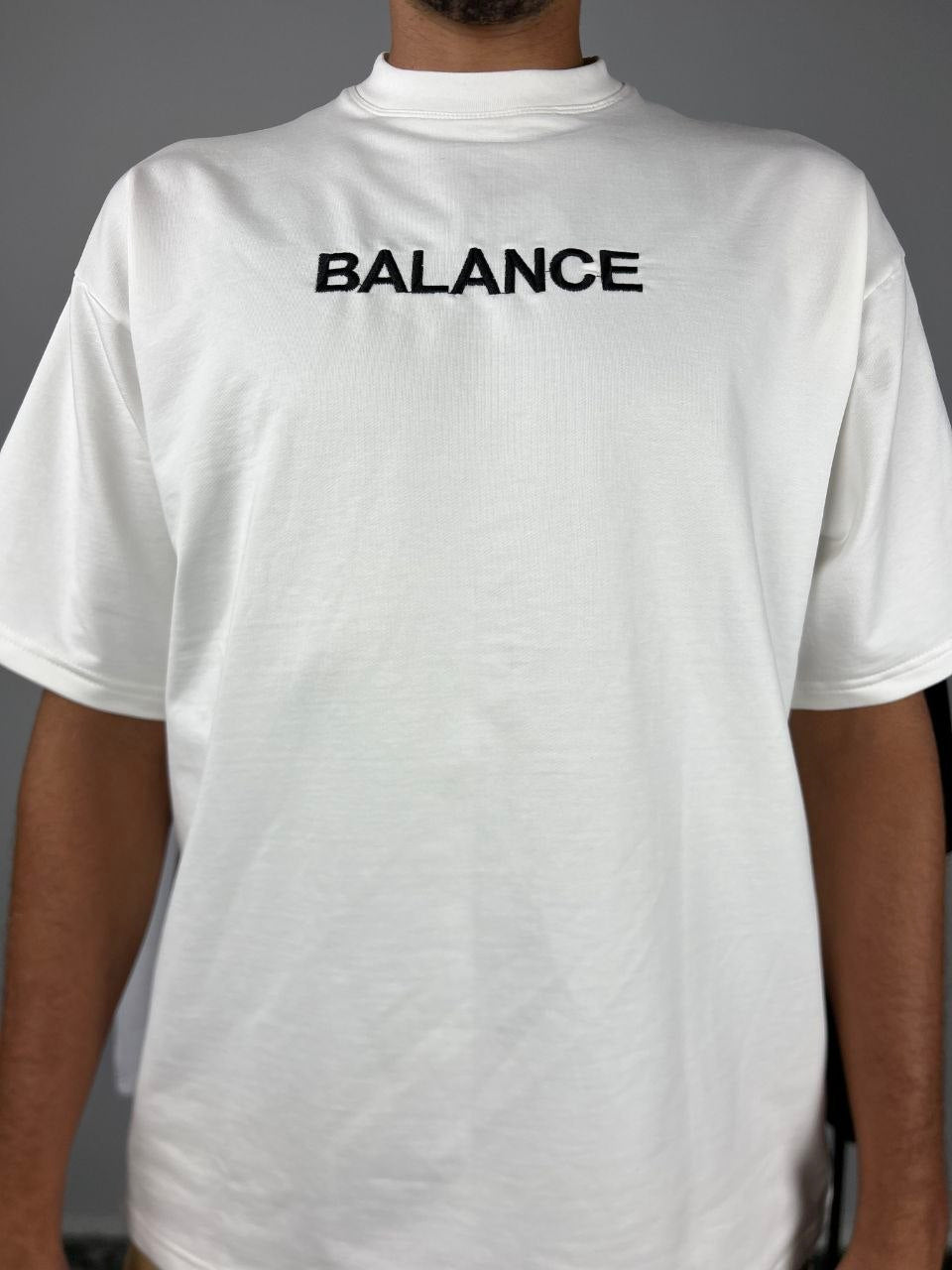 Head & Heart T-Shirt Beige – Back view with embroidered brain and heart